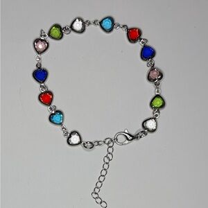 Colorful Heart Crystal Bracelet